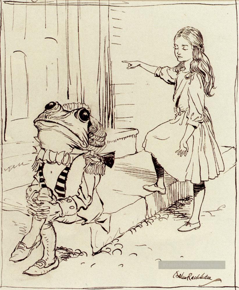 Alice et la grenouille Footman illustrateur Arthur Rackham Peintures à l'huile